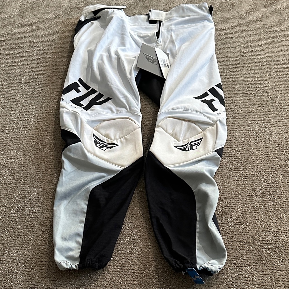 Women's Black and White Fly Dirt Bike Pants